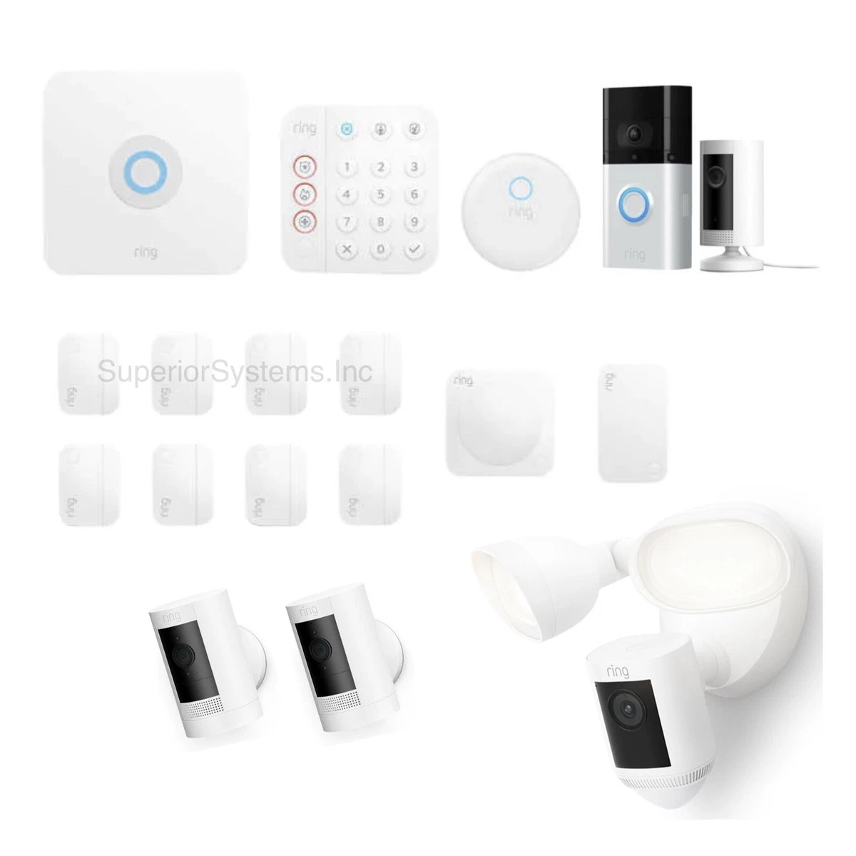 Ring Security Alarm 14-piece Kit (Gen 2) with Stick Up Cam, Smoke/Co  Listener and Range Extender