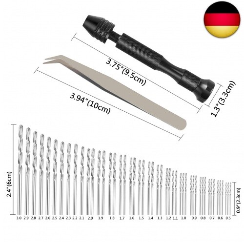 51tlg Mini Bohrmaschine Set KAKOO Präzision Pin Vise Mikro Handbohr mit 48 - Bild 7 von 7