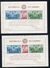 San Marino 1945 BF Carducci the two sheets dent. e non dent. series no. 6/7 Cat.
