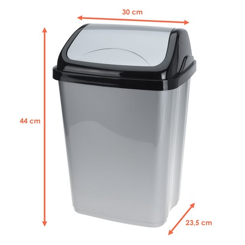 Abfalleimer m. Schwing Deckel - 16 L / klein - Müll Eimer Tonne Sammler Behälter - Bild 2 von 3