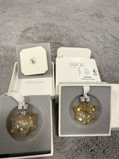 2 crystal Swarovski Christmas tree decorations Little Star Ornament Golden