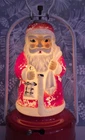 Vintage 1960's Christmas Battery Operated Milk Glass Santa Lantern Light Japan