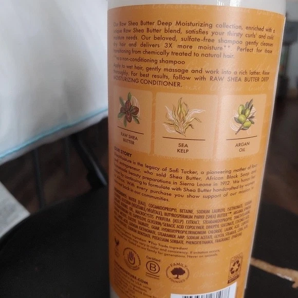 SheaMoisture Raw Shea Butter Deep Moisturizing Shampoo Bundle (2 x 34 fl.oz - Image 3 of 3