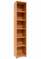 Holzregal Wohnzimmer Regal Aktenregal Buche 6 F&auml;cher schmal 224x42x40cm