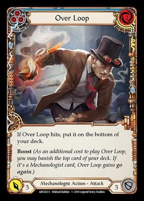 Flesh and Blood FAB Over Loop (Blue) NM 1st EditionRainbow Foil Arcane Rising