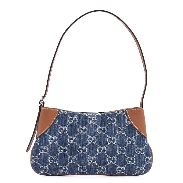Gucci Sac Femme s GG Emblème Super Mini Sac à Bandoulière GG Denim Bleu GUCCI 820696