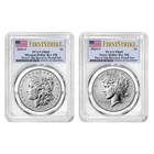 2024-S Reverse Proof $1 Morgan and Peace Silver Dollar 2pc Set PCGS PR69 FS