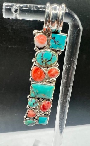 VTG Southwest Native American Matching Turquoise Pendant & Ring Sz Sterling 925 - Picture 2 of 14