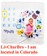 47" x 47" Baby Monthly Milestone Blanket Photo Backdrop Newborn Baby Shower Gift