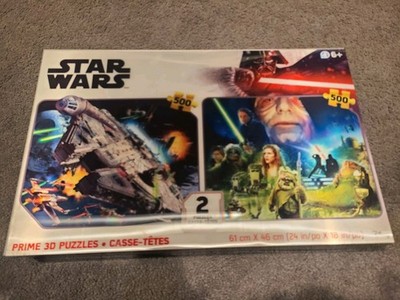 Star Wars Puzzles 500 Pieces Each  Prime 3D Lenticular 2 Puzzles Sealed Open Box