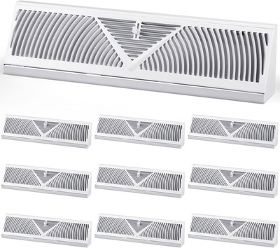 10 Pack Baseboard Register Vent 18 Inch Duct Opening Size Vent Covers for Home F
