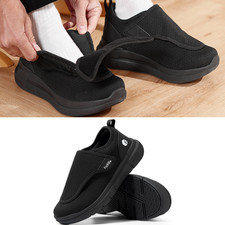 FitVille Schuhe Herren Extra Weit Senioren Pflege Hausschuhe EasyTop Wings