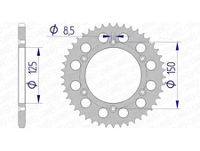 48731 - compatibile con KTM 505 SX-F 505 2007-2008 corona in alluminio 72304 - 5