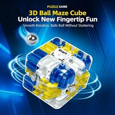 Speed Cube Rolling Ball 3D Maze Magic Cube Stress Reliever Toys Gift Kids Adult