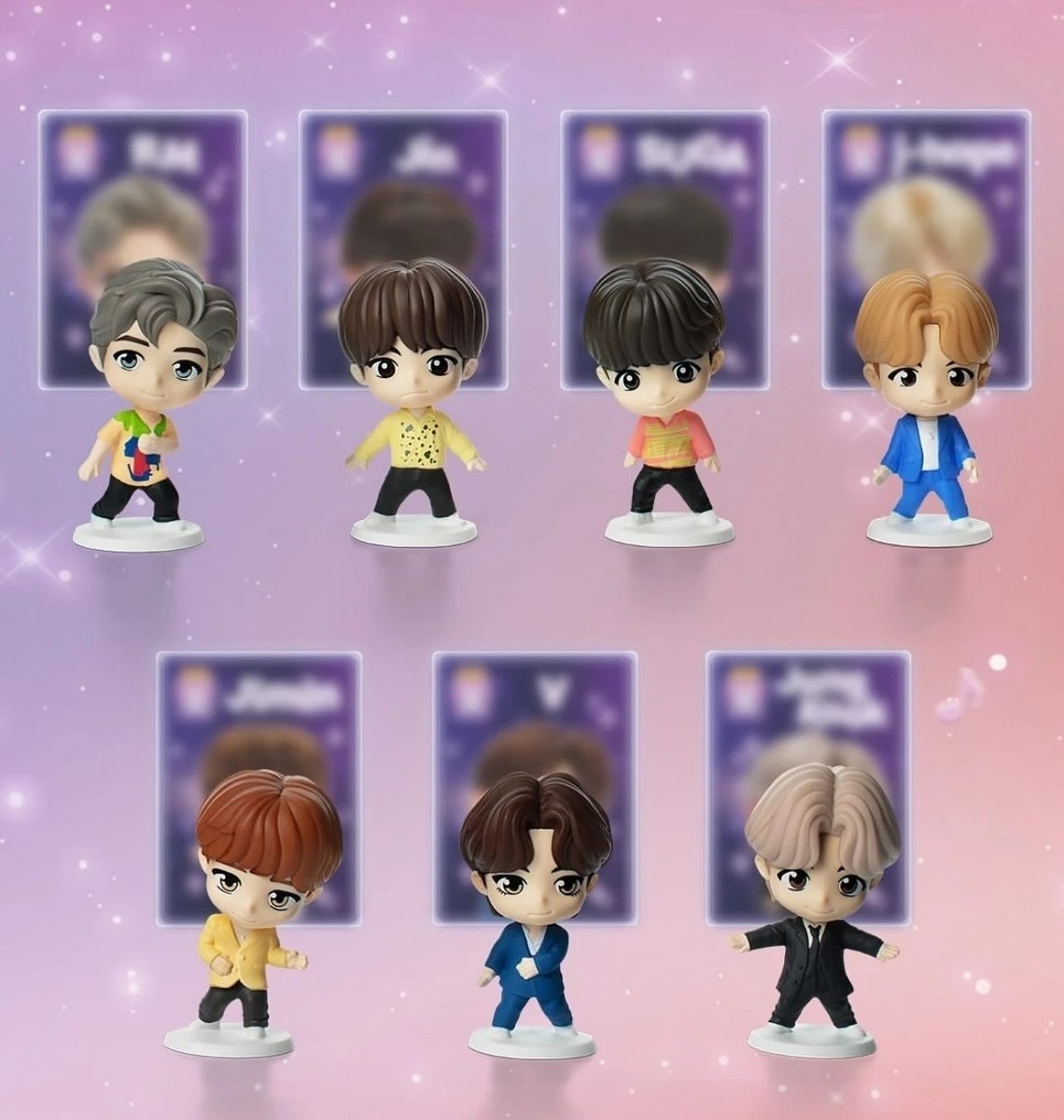 BTS Tiny Tan Throwback Edition 7体セットシール付 TINY TAN McDonalds Happy Meal Toys 1-7 BTS Throwback Edition