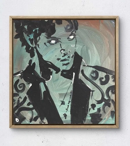 OMAN Original Abstract Prince Painting 12x12 Canvas Art Modern Expressionist