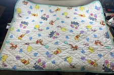 Vtg 1994 Disney Winnie The Pooh Baby Blanket Crib Quilt Tigger Eeyore