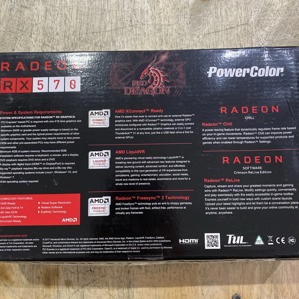 Power Color Red Dragon AMD Radeon Rx 570 8GB GDDR5 AXRX 1 HDMI 3 Display Ports - Image 3 of 4