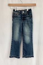 Gap Kids Girls Jeans Size 5 Flare High Rise Adjustable Waist EUC Dark Wash
