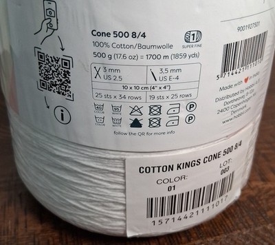 専用ページ(COTTON様) Cotton Kings Cone 500 8/4 Yarn Solid Color White 01 Super Fine