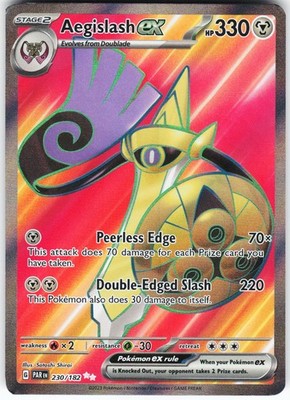 Aegislash ex - 230/182 Pokemon SV04: Paradox Rift Holo Ultra Rare MP *Corner*