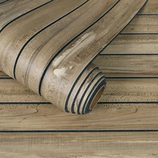 Weathered Brown Teak Foam Wood Slat Wall Panels 12"x79" Peel and Stick Self A...