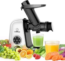 MOVSOU Juicer Machines, Slow Masticating Juicer - White