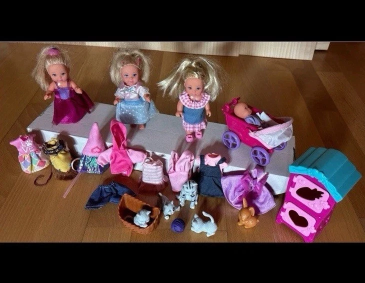 Simba Steffi Love Zubeör Konvolut, Baby, Hasenstall, Katzen, Hund mit Welpen usw