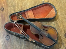 LOVELY VINTAGE MINIATURE CASED CELLO&hellip;6 INCHES LONG&hellip; DOLLS HOUSE