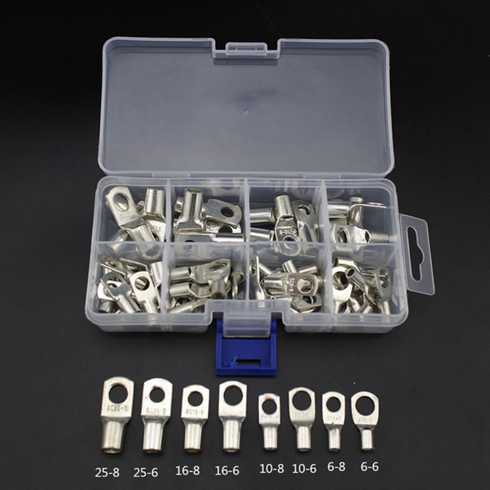 Threaded Copper Connecters Copper Electrical Terminal Connectors Ring Durable Crimp Connectors ...
