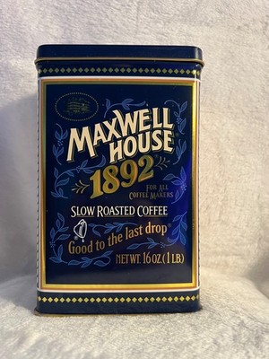 Maxwell House Collector's Tin 100 Year Anniversary 1892 Coffee Storage Can Empty