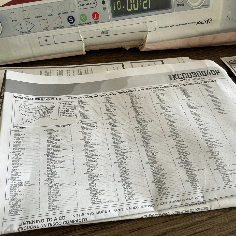 KCCD3004DP-S - GPX Sintonización Digital AM/FM Estéreo Bajo Gabinete CD Radio-Nuevo-LEER Foto 2 de 4