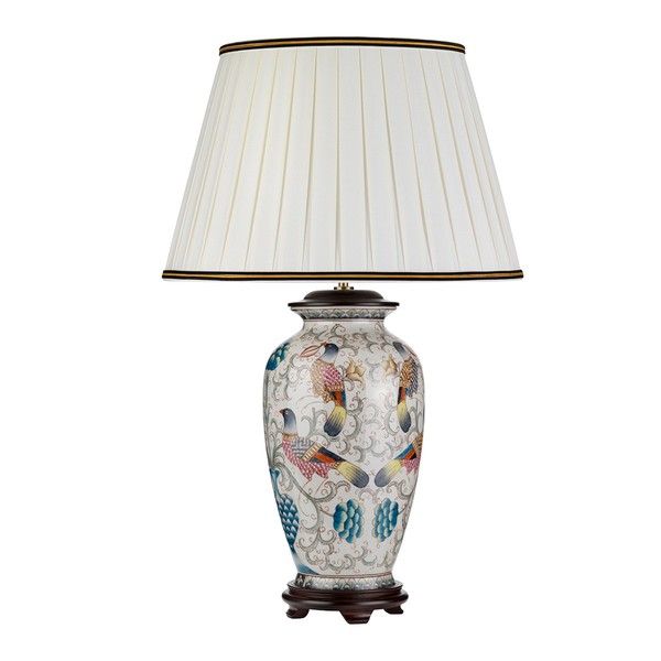 Tischlampe 1X60W/E27 Elfenbein Cremefarbig Klassisch Schlicht-image