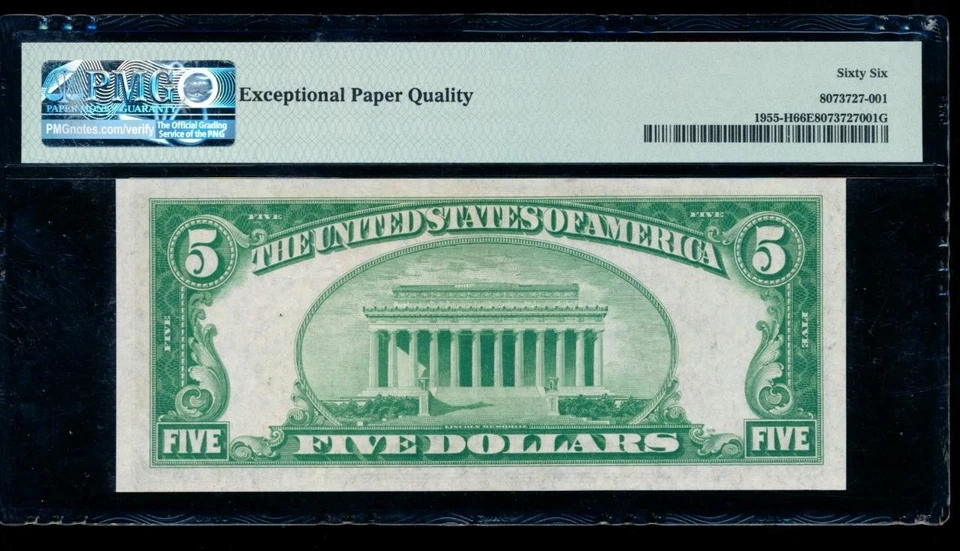 AC 1934 $5 Saint Louis FRN PMG 66 EPQ LGS Light Green Seal Fr 1955-H gem TOP POP - Image 2 of 2