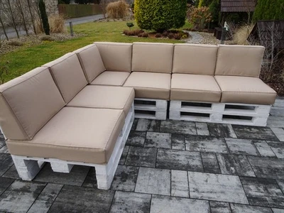 JACKKISSEN Palettenkissen Schaumkissen Kissen Palettensofa Euro Paletten 80 x 60 Beige