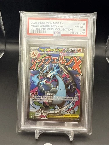 2025 POKEMON MEP EN-ME BLACK STAR PROMO #023 MEGA CHARIZARD X EX PSA 8