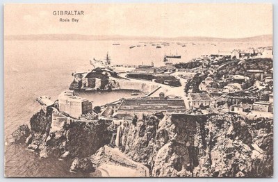 Vintage Gibraltar Rosia Bay Postcard - A. Benzaquen - Printed in Saxony