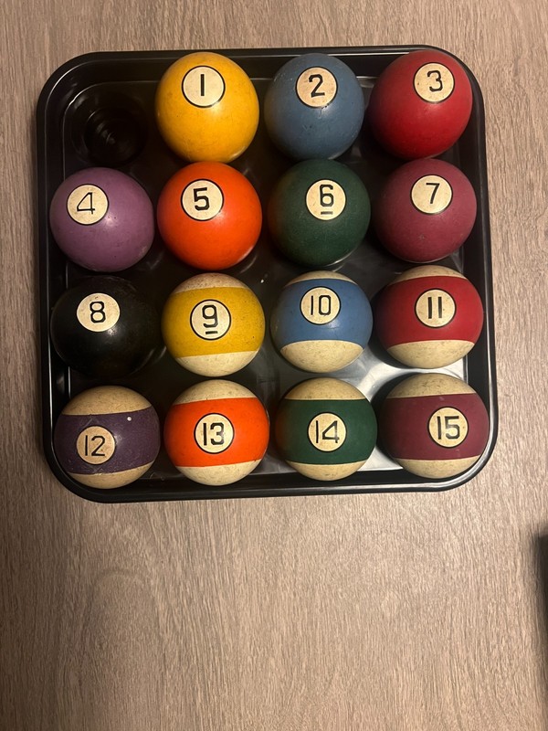 Vintage Clay Billiard Pool Balls - Complete Set