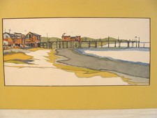 William F Stone Jr Moss Landing California W/C Seascape Painting