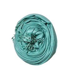 Teal Blue Tassel Scarf Wrap Shawl Pashmina Soft Lightweight Accessory