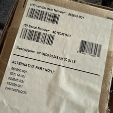 HP 652605-B21/653950-001/652599-002/652625-001-146GB 6G SAS 15K 2.5in G8/G9