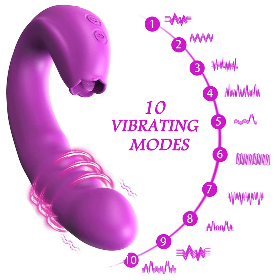 Rotating Head Vibrator Clit Tongue Licking G-Spot Massager Sex Toys for Women - Image 2 of 4