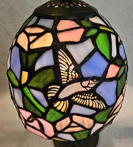 Vintage Tiffany Style 12" Multi-Colored Stained Glass Table Lamp W Bulb Tested. - Picture 2 of 11