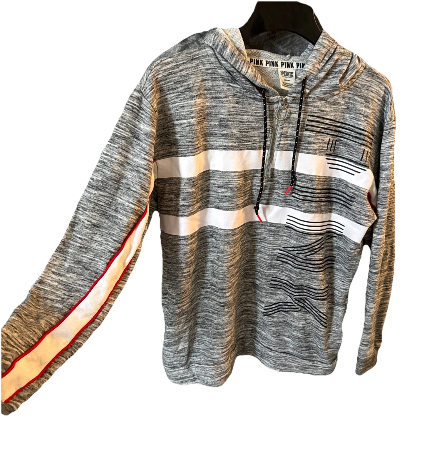 UNDERCOVER Victorias Secret Pullover Giacca Donna Media con Cappuccio 1 4 Zip Grigio