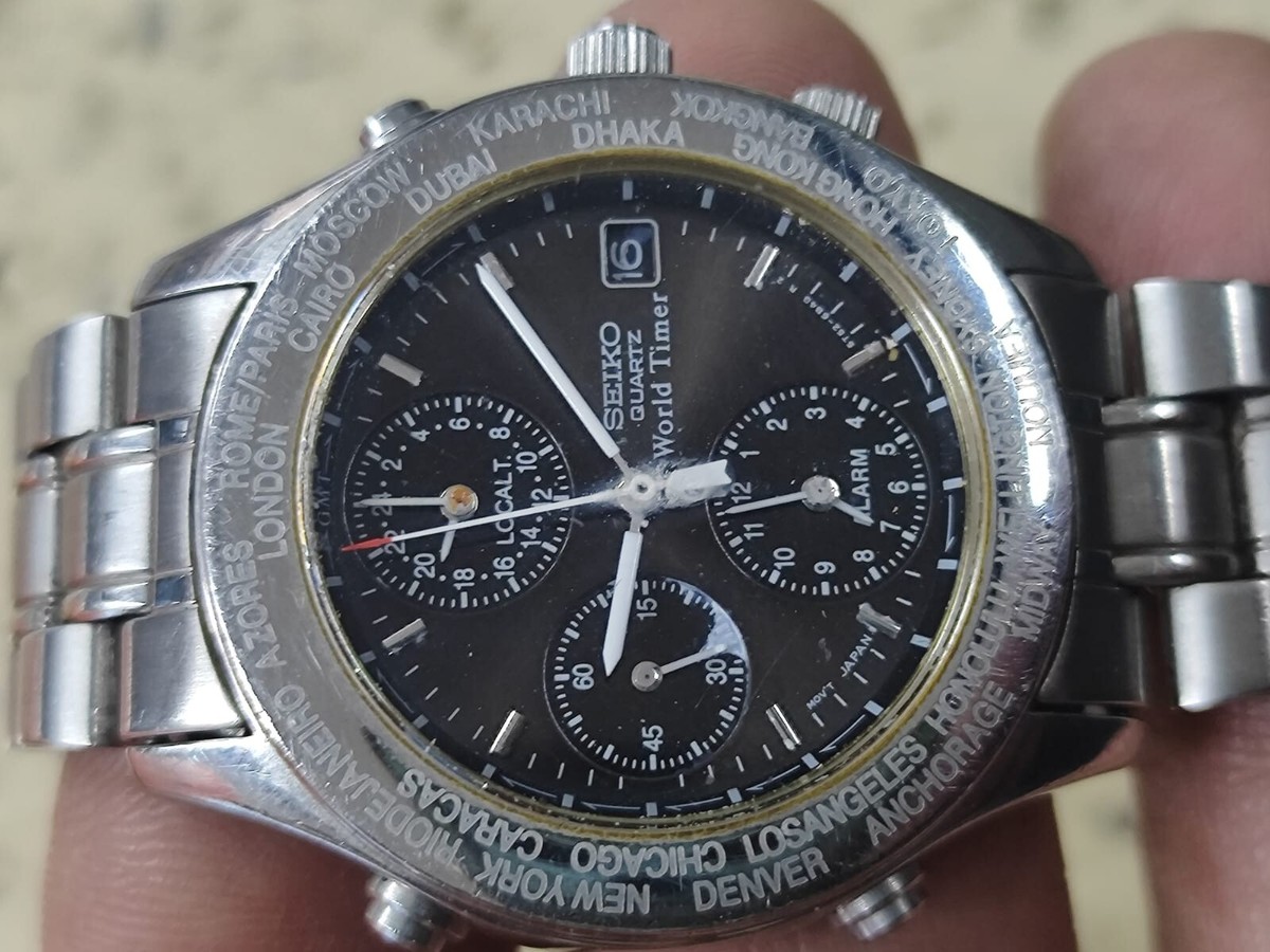 Seiko 5T52-6B40 World Timer GMT Chronograph Not Work for Repair