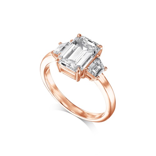 IGI Certified Diamond Ring VS1 E Emerald Cut 3.50 Ct Lab-created Sparkling - Picture 8 of 8