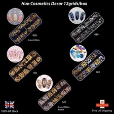 Nail Decoration 12Grids/box Gold Silver Rosegold 3D Alloy Metal Set 🔥SALE🔥