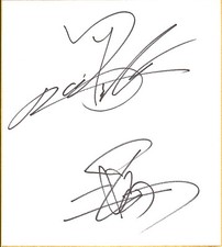 Kazuchika Okada & Hiroshi Tanahashi Signed Shikishi BAS New Japan Pro Wrestling