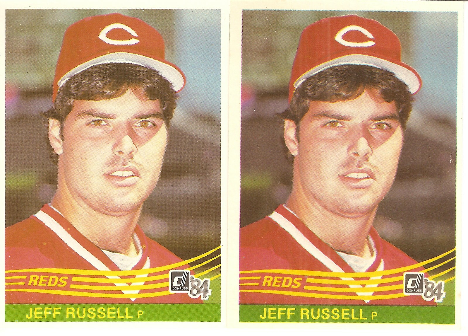 2 CARD 1984 DONRUSS JEFF RUSSELL BASEBALL CARD LOT  #569