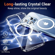 Temdan Magnetic for iPhone 15 Pro Max Case, [Compatible with Magsafe][2 Pcs Glas